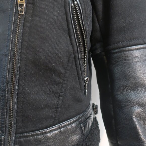 Womens BLANK NYC Black Faux Leather Fleece Lined Jacket L - Picture 5 of 10